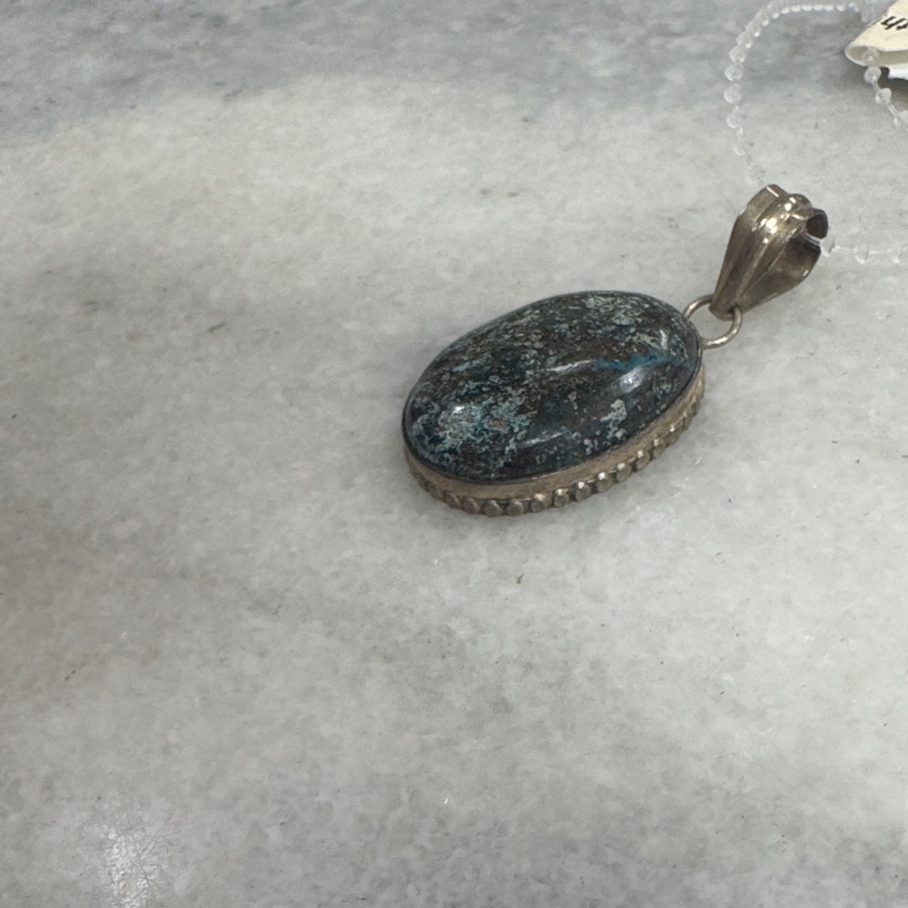 Silver Pendant with Blue Accents - Picture 2 of 3